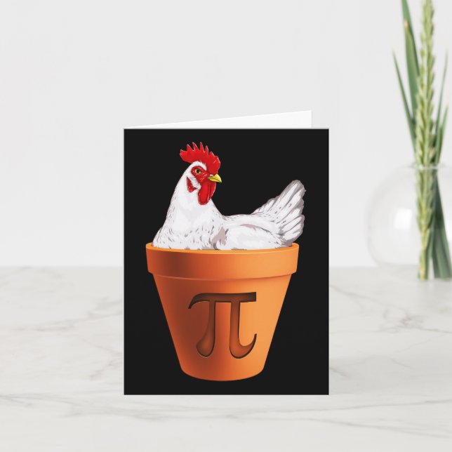 Chicken Pot Pi Day Gift Men Women Kids Math  Card (Front)