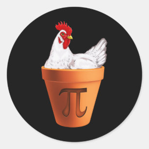 Chicken Pot Pi Day Gift Men Women Kids Math Classic Round Sticker