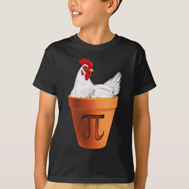 Chicken Pot Pi Day Gift Men Women Kids Math  T-Shirt (Front)