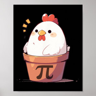 Chicken Pot Pi Day Men Women Kids Math Teacher Gif Poster