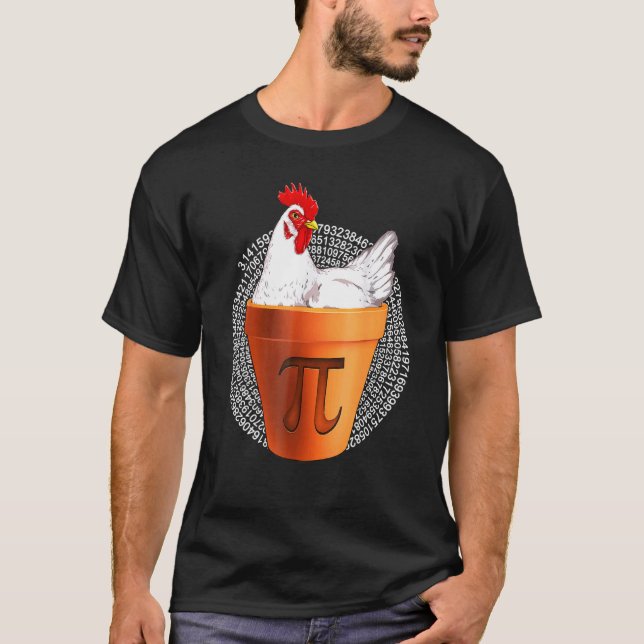 Chicken Pot Pi Day T Shirt  Men Women Kids Math (Front)