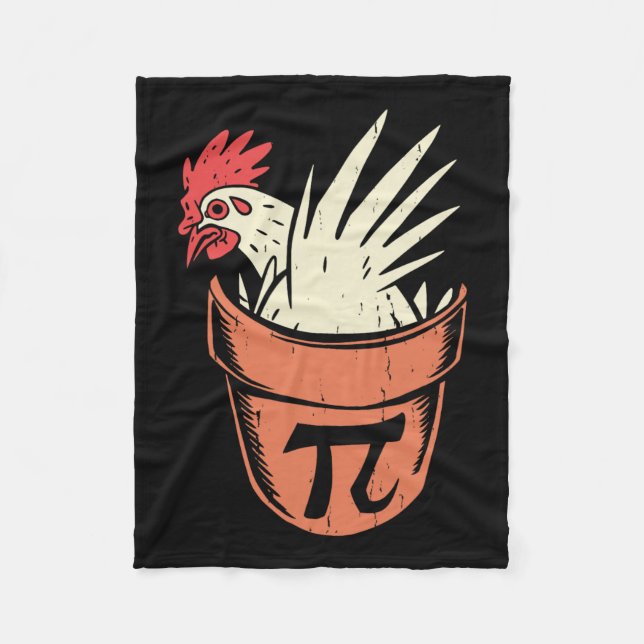 Chicken Pot Pi Funny Math Teacher Pun Pi Day  Fleece Blanket (Front)