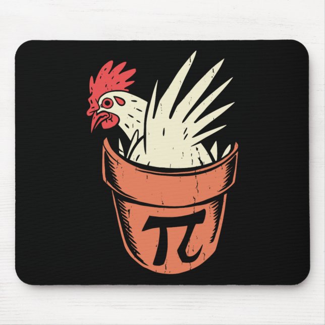 Chicken Pot Pi Funny Math Teacher Pun Pi Day  Mouse Mat (Front)