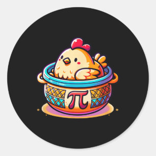 Chicken Pot Pi Funny Pi Day Math  Classic Round Sticker