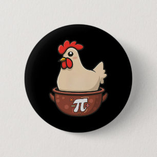 Chicken Pot Pi Funny Pie Day Cartoon Chicken Pot P 6 Cm Round Badge
