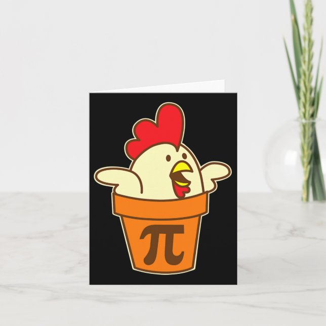Chicken Pot Pi Geek Pie Mathematics Pun Funny  Card (Front)