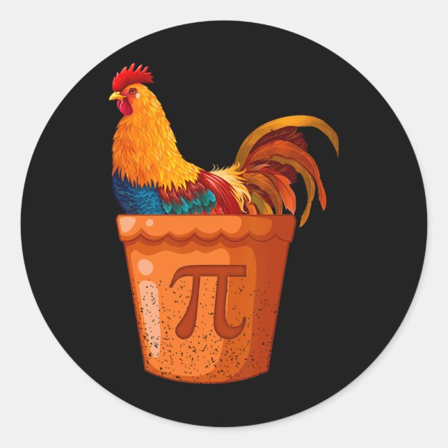 Chicken Pot Pi - Math Teacher - Math Humour - Funn Classic Round Sticker (Front)