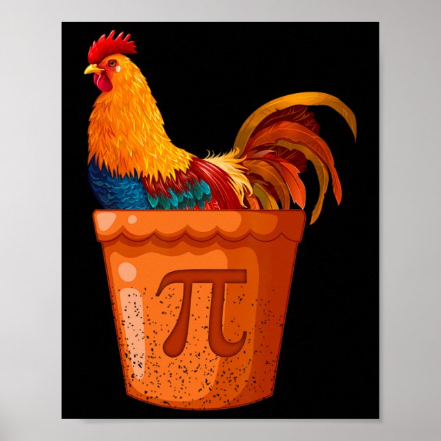 Chicken Pot Pi - Math Teacher - Math Humour - Funn Poster (Front)