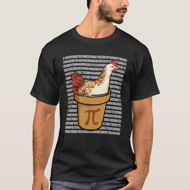 Chicken Pot Pi Mathematics Teacher Happy Pi Day T-Shirt (Front)