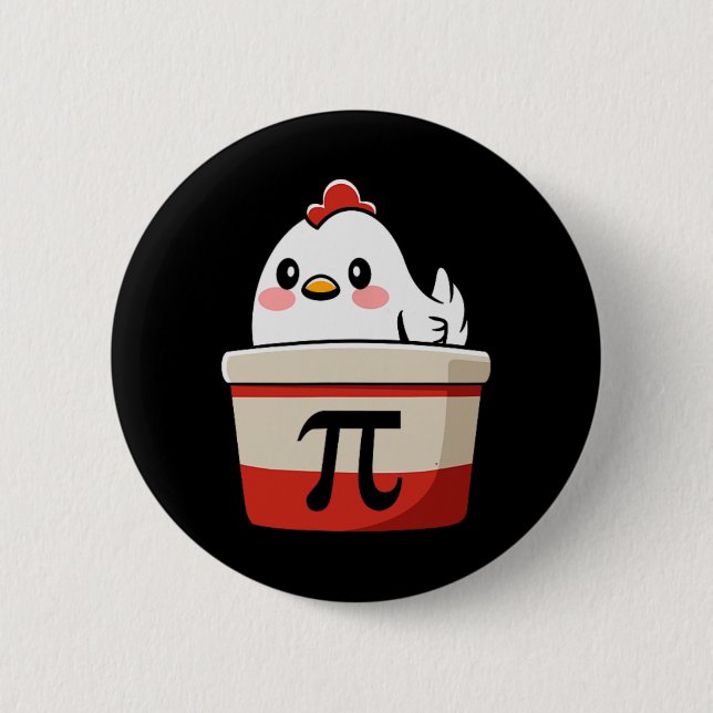 Chicken Pot Pie Funny Math Lover Pun Pi Day Studen 6 Cm Round Badge (Front)