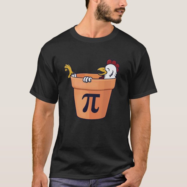 Chicken Pot Pie Funny Math Nerd Pi T-Shirt (Front)