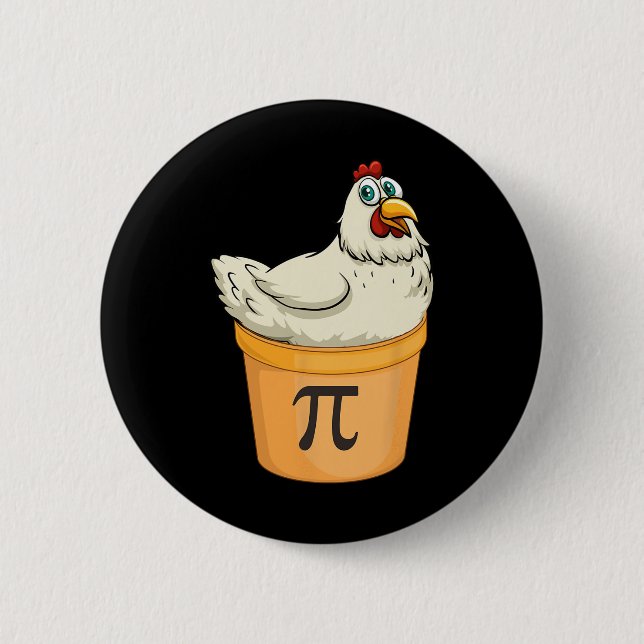 Chicken Pot Pie Funny Math Pun Chicken Pot Pi  6 Cm Round Badge (Front)