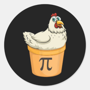 Chicken Pot Pie Funny Math Pun Chicken Pot Pi Classic Round Sticker