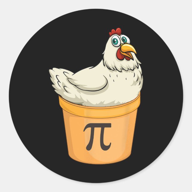 Chicken Pot Pie Funny Math Pun Chicken Pot Pi  Classic Round Sticker (Front)