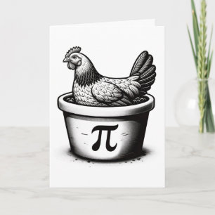 Chicken Pot Pie Funny Math Pun Chicken Pot Pi Day  Card
