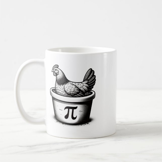 Chicken Pot Pie Funny Math Pun Chicken Pot Pi Day  Coffee Mug (Left)