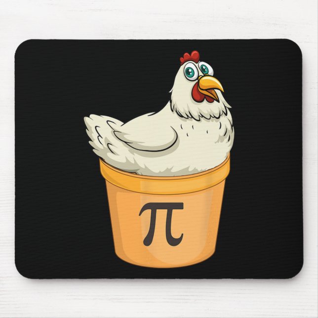 Chicken Pot Pie Funny Math Pun Chicken Pot Pi  Mouse Mat (Front)
