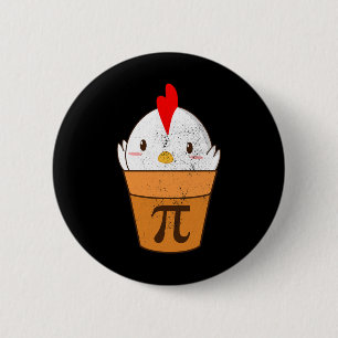 Chicken Pot Pie Funny Pi Day 3.14 March 14th Vinta 6 Cm Round Badge