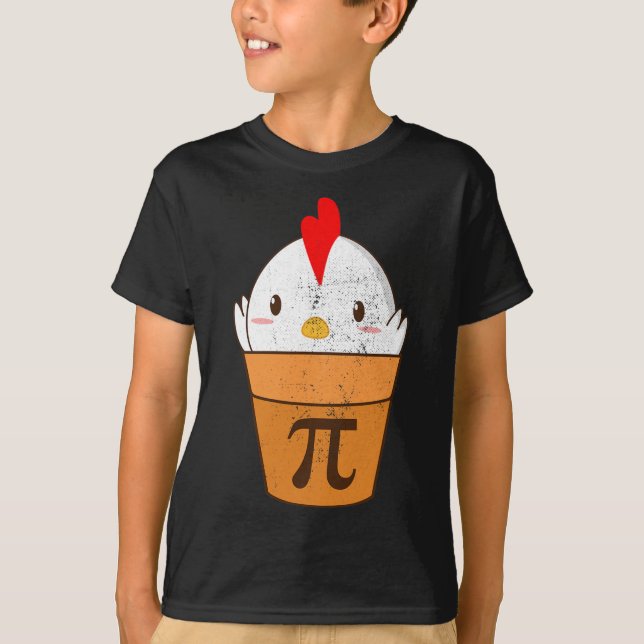 Chicken Pot Pie Funny Pi Day 3.14 March 14th Vinta T-Shirt (Front)