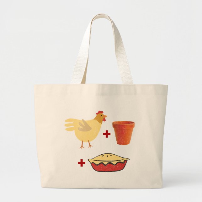Chicken Pot Pie Large Tote Bag (Front)