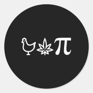 Chicken Pot Pie Pi Day Weed Pun Math Numbers March Classic Round Sticker