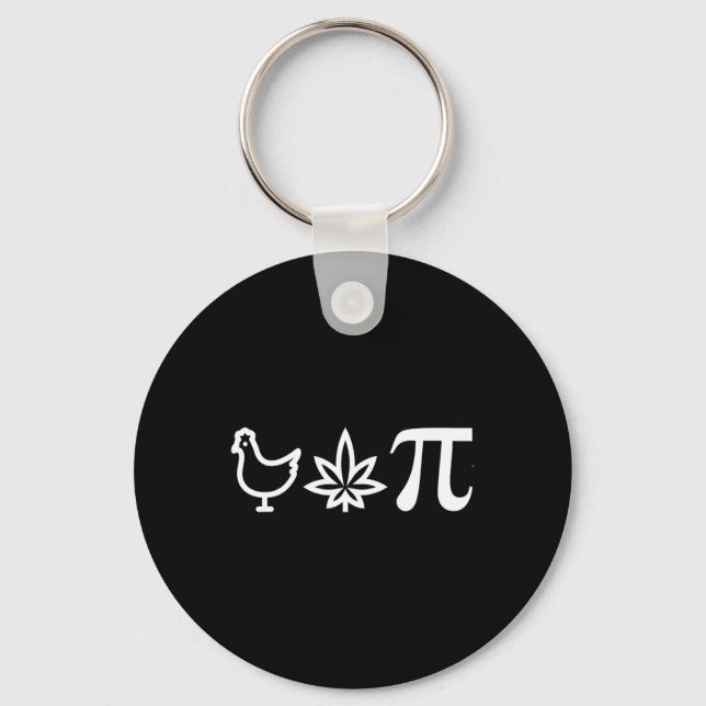 Chicken Pot Pie Pi Day Weed Pun Math Numbers March Key Ring (Front)