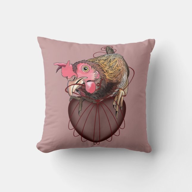 Chicken Pulling Heartstrings Cushion (Front)