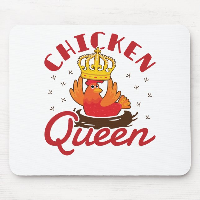 Chicken Queen Women Ladies Hen Farm Farmer Mouse Mat (Front)