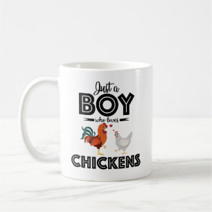 Chicken Quote: Just a Boy Who Loves Chickens Coffee Mug