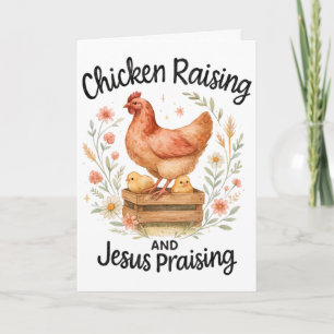 Chicken Raising And Jesus Praising Farmhouse Water Card