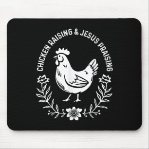 Chicken Raising And Jesus Praising Vintage Christi Mouse Mat