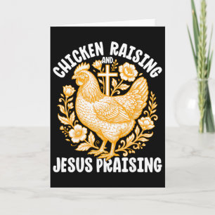 Chicken Raising Jesus Praising Rooster Christian F Card