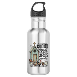 Chicken Raising Jesus Praising Vintage Farm Shirt 532 Ml Water Bottle
