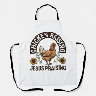 Chicken Raising Jesus Praising Vintage Farm Shirt_ Apron