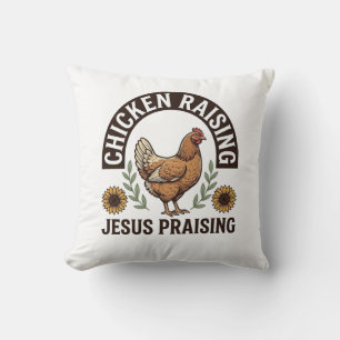 Chicken Raising Jesus Praising Vintage Farm Shirt_ Cushion