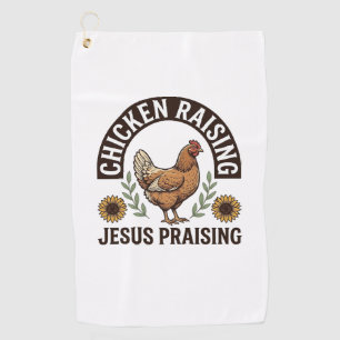 Chicken Raising Jesus Praising Vintage Farm Shirt_ Golf Towel