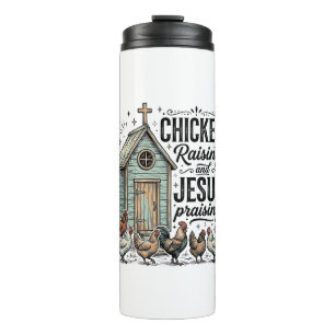 Chicken Raising Jesus Praising Vintage Farm Shirt Thermal Tumbler