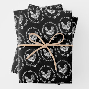 Chicken Raising & Jesus Praising Wrapping Paper Sheet