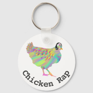 Chicken Rap Funny Meat Free Vegan Music Hen Humour Key Ring