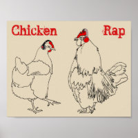 Chicken Rap Meat Free Funny Animal Art Vegan