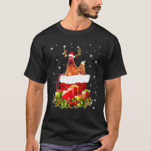 Chicken Reindeer In Santa Sack Box Costume T-Shirt