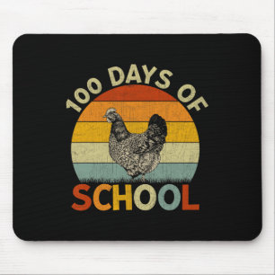 Chicken Retro Boys Girls Teachers 100th Day of Sch Mouse Mat