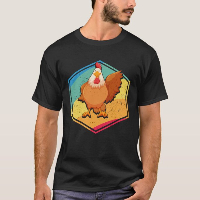 Chicken  Retro Style T-Shirt (Front)