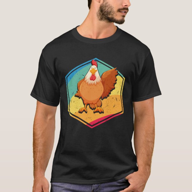 Chicken  Retro Style T-Shirt (Front)