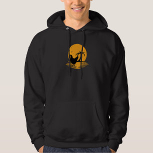 Chicken  Retro Sunset  Funny Farmer Hoodie