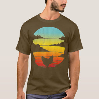 Chicken Retro Vintage 60s 70s Sunset Farm Poultry T-Shirt