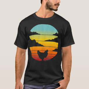 Chicken Retro Vintage 60s 70s Sunset Farm Poultry  T-Shirt