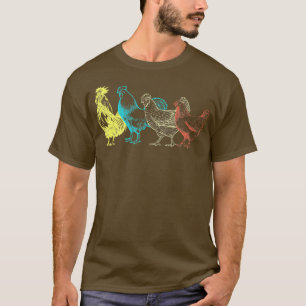 Chicken Retro Vintage Poultry Farmer Women Men Far T-Shirt