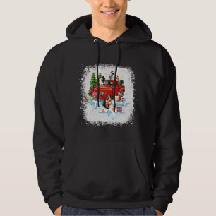 Chicken Riding Red Truck Funny Merry Christmas Chi Hoodie