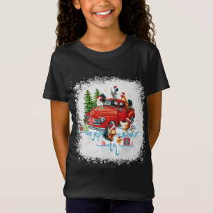 Chicken Riding Red Truck Funny Merry Christmas Chi T-Shirt